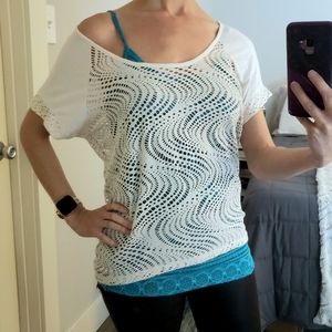 Daytrip off shoulder laser cut stretchy top